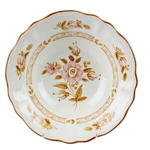 Wicker Rose by Ironstone Vintage Serving Bowl 4243 Mid Century Mod Cottagecore